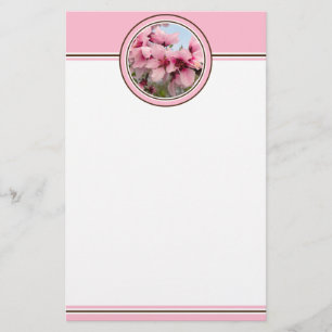 Papelería Efectos de escritorio florecientes rosados de la