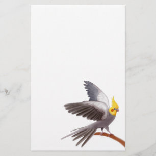 Papelería Efectos de escritorio grises del Cockatiel