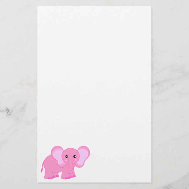 Papelería Efectos de escritorio lindos del elefante rosado (Anverso)