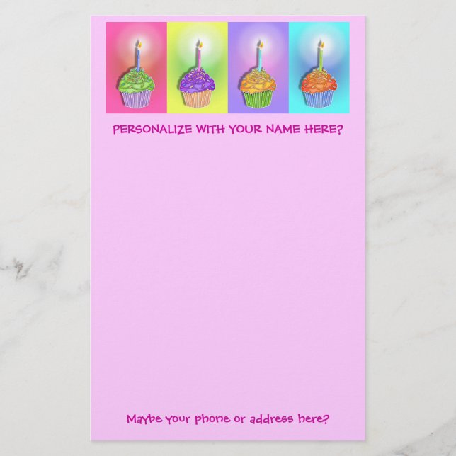 Papelería Efectos de escritorio - magdalenas del cumpleaños (Anverso)