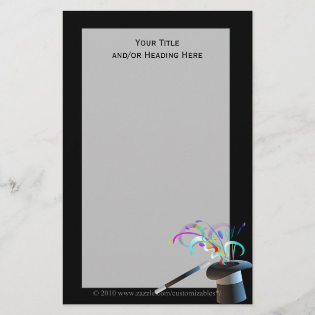 Papelería Efectos de escritorio mágicos del sombrero de copa (Anverso)