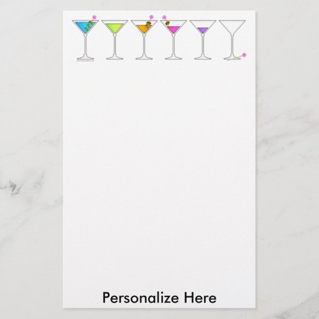 Papelería Efectos de escritorio - MARTINIS, yendo, el ir, (Anverso)