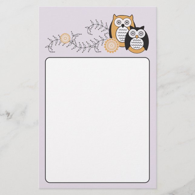 Papelería Efectos de escritorio modernos de los búhos (Anverso)