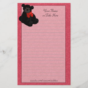Papelería Efectos de escritorio negros del oso de peluche