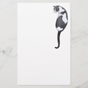 Papelería Efectos de escritorio negros y blancos del gato de