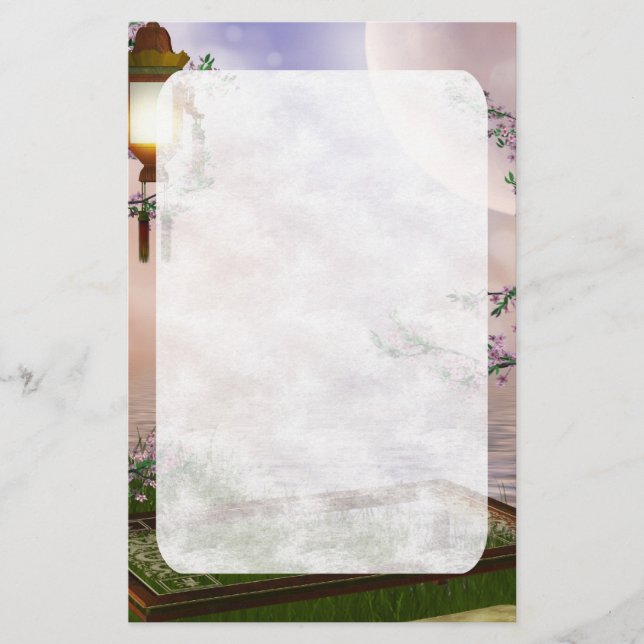 Papelería Efectos de escritorio orientales de la flor de (Anverso)