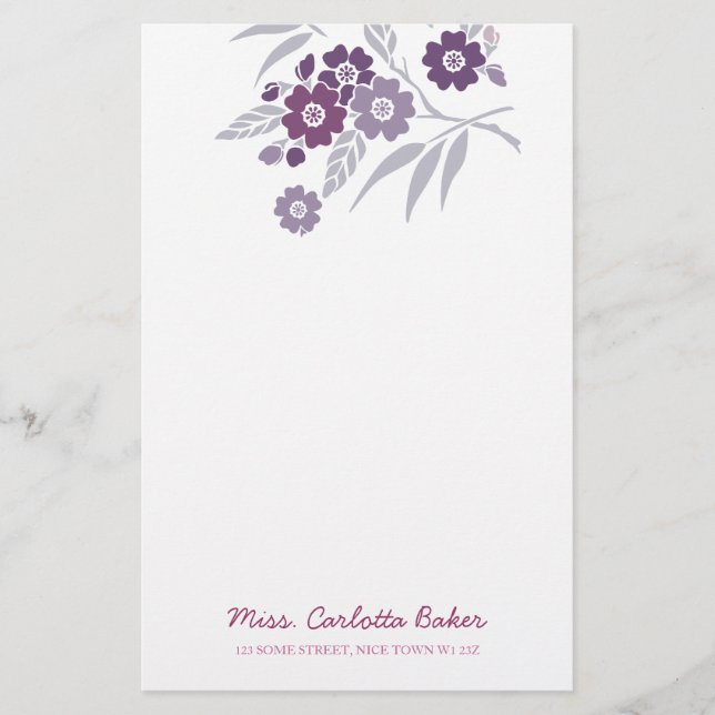 Papelería Efectos de escritorio personales de la flor de (Anverso)