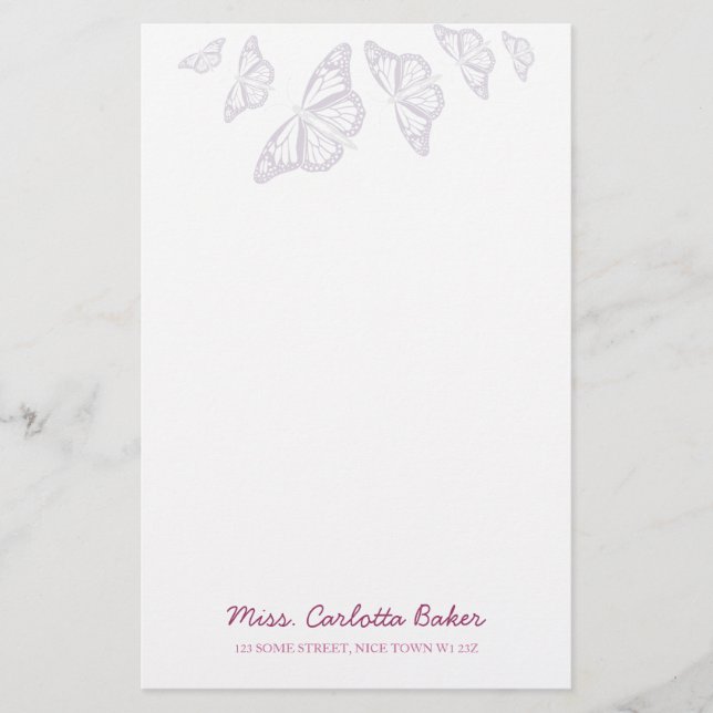 Papelería Efectos de escritorio personales de la mariposa (Anverso)