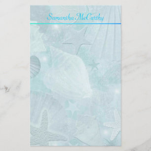 Papelería Efectos de escritorio personales del Seashell azul
