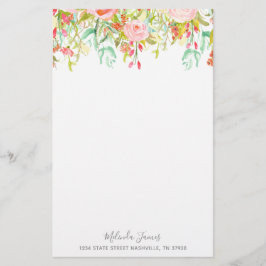 Papelería Efectos de escritorio personalizados rosa floral
