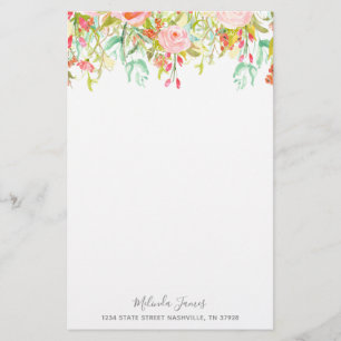 Papelería Efectos de escritorio personalizados rosa floral