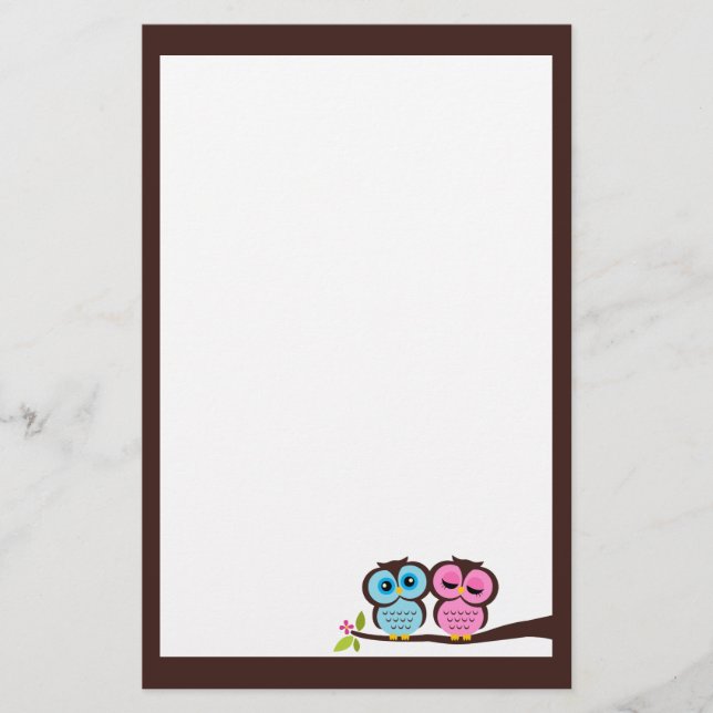 Papelería Efectos de escritorio preciosos de los búhos (Anverso)