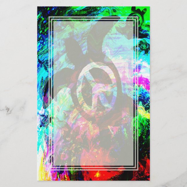 Papelería Efectos de escritorio psicodélicos del espacio en (Anverso)