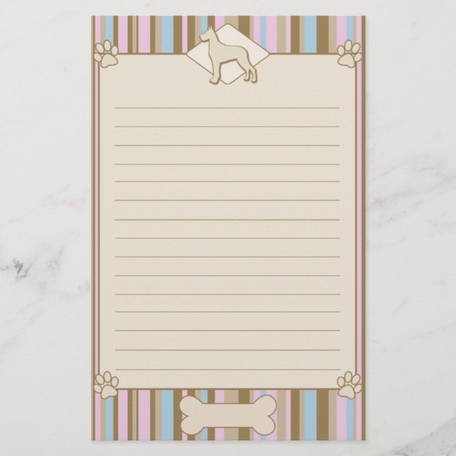 Papelería Efectos de escritorio rayados de great dane (Anverso)