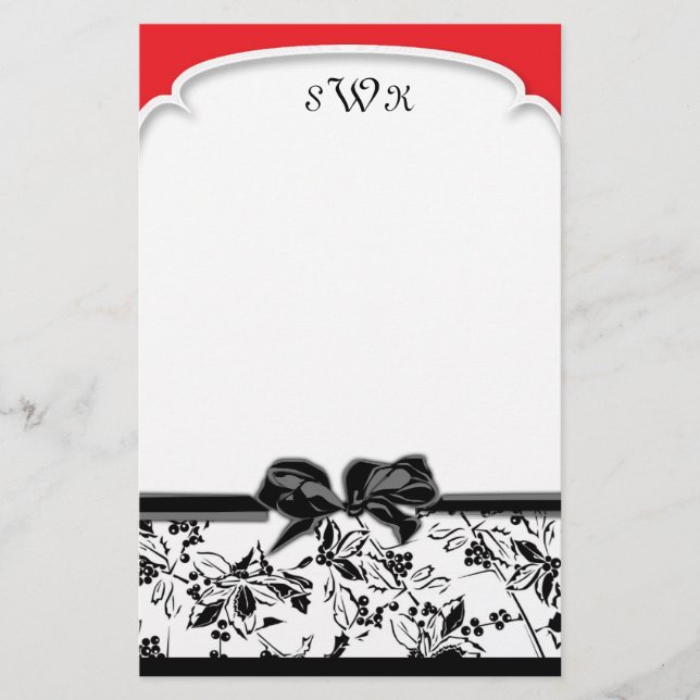 Papelería Efectos de escritorio rojos del acebo (Anverso)