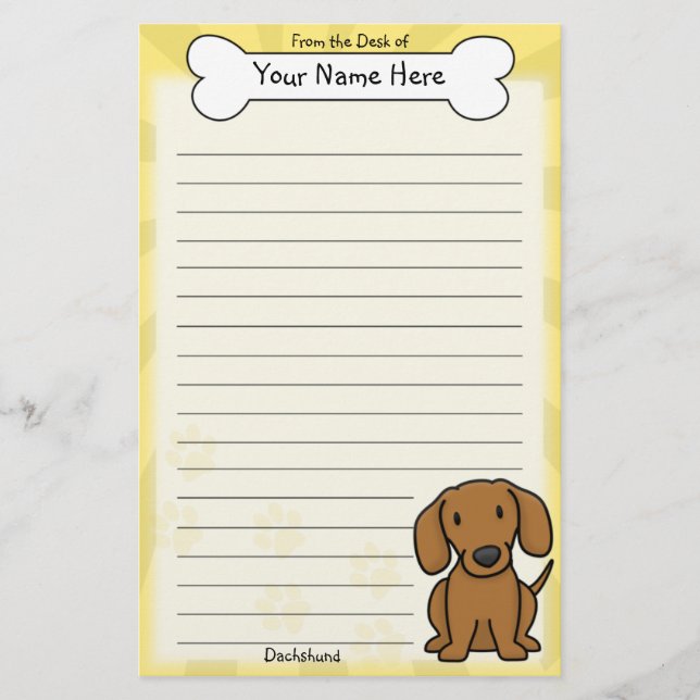 Papelería Efectos de escritorio rojos del Dachshund de (Anverso)