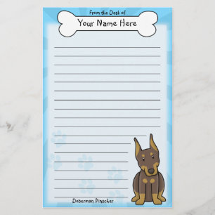 Papelería Efectos de escritorio rojos del Pinscher del