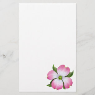 Papelería Efectos de escritorio rosados de la flor del
