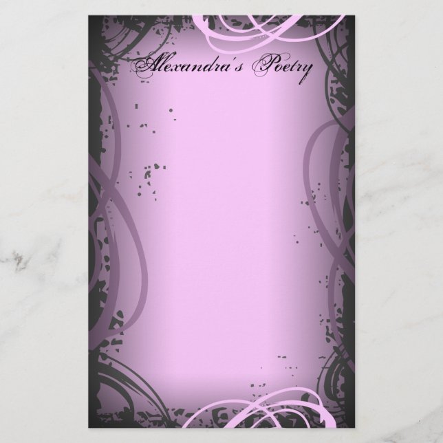 Papelería Efectos de escritorio rosados de la poesía del (Anverso)