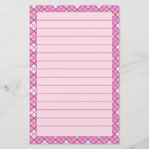 Papelería Efectos de escritorio rosados de la tela escocesa