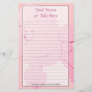 Papelería Efectos de escritorio rosados del caniche