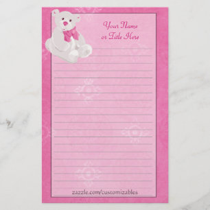Papelería Efectos de escritorio rosados del oso de peluche