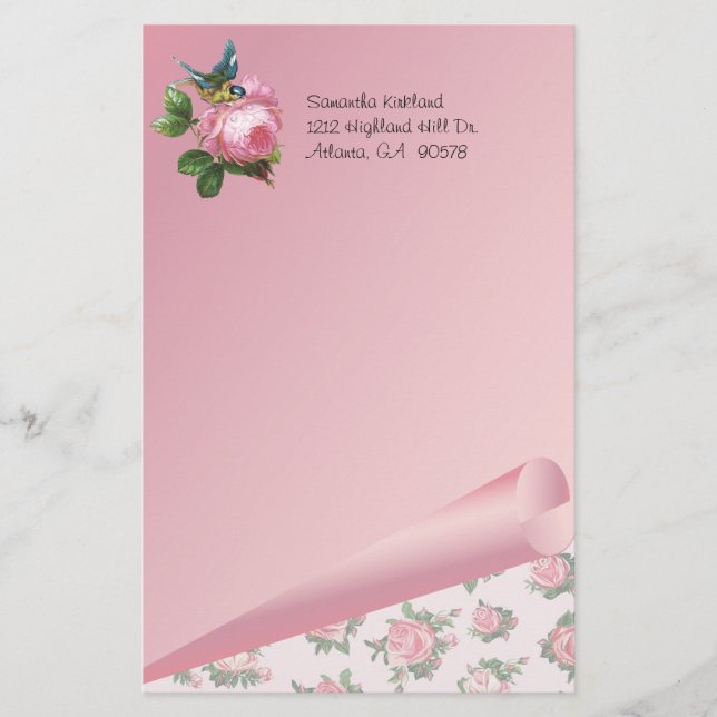 Papelería Efectos de escritorio rosados del personalizado de (Anverso)
