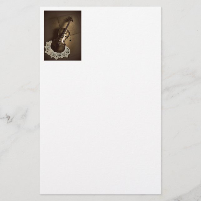 Papelería Efectos de escritorio rústicos del violín (Anverso)