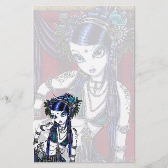 Papelería Efectos de escritorio tribales de la bailarina de (Anverso)