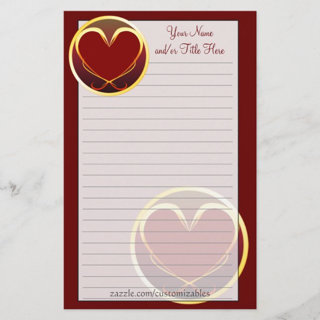 Papelería Efectos de escritorio tribales del corazón (Anverso)