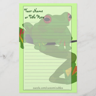 Papelería Efectos de escritorio tropicales de la rana