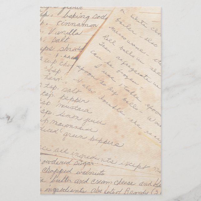 Papelería Efectos de escritorio viejos de las recetas de la (Anverso)