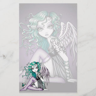 Papelería Efectos de escritorio violetas del arte del ángel