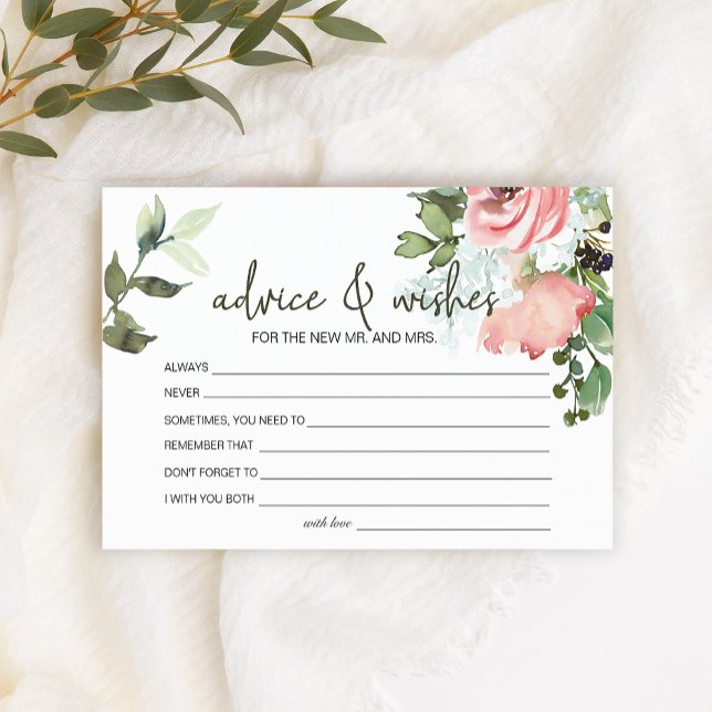 Papelería Eggshell y Rubor Floral Advice Wishes Boda (Subido por el creador)