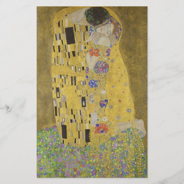 Papelería El abrazo del beso de los amantes por Gustav Klimt (Anverso)