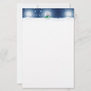Papelería El adorable personaje de muñeco de nieve de Navida