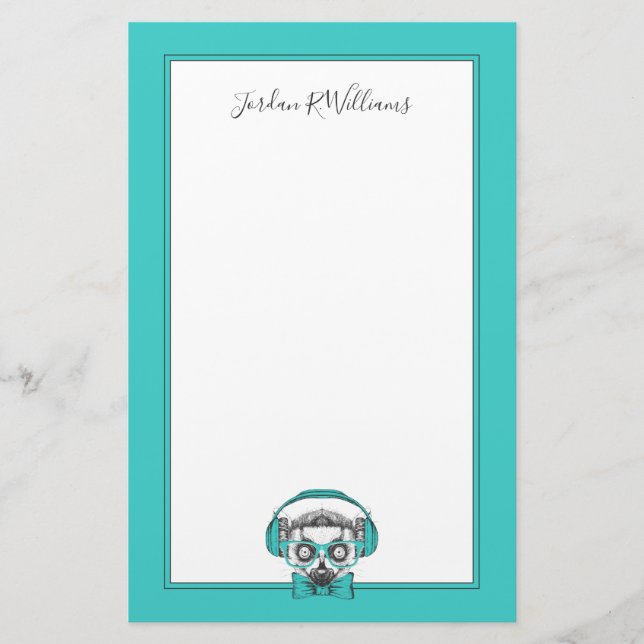 Papelería El amante de la música del Lemur el | el | añade (Anverso)