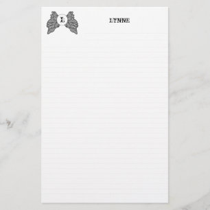 Papelería El ángel con monograma personalizado se va voland