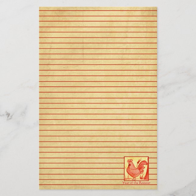 Papelería El Año Nuevo Chino de los Rojos Rojos (Anverso)