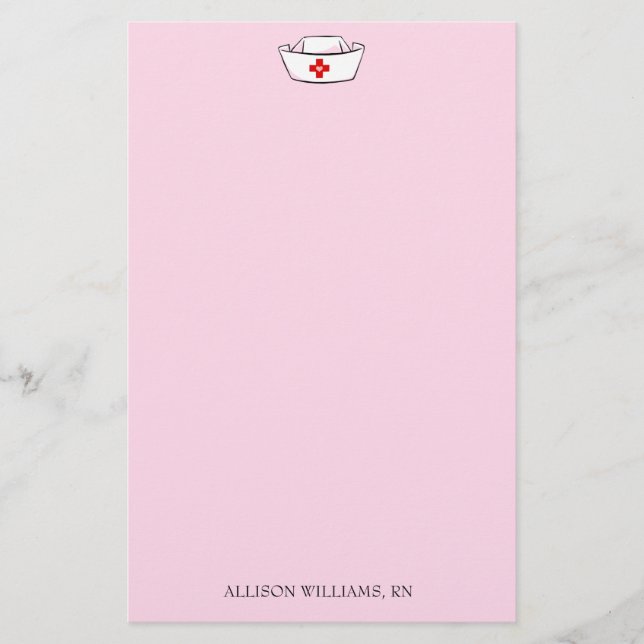 Papelería El apellido del enfermero agrega el nombre rosado (Anverso)