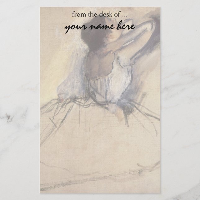 Papelería El bailarín de Edgar Degas, arte de la bailarina (Anverso)