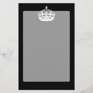 Papelería El blanco guarda la corona tranquila en negro