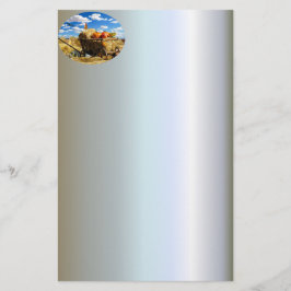 Papelería El carro de paja de Acción de Gracias en el campo