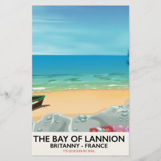 Papelería El cartel de viaje de la Bahía de Lannion Francia