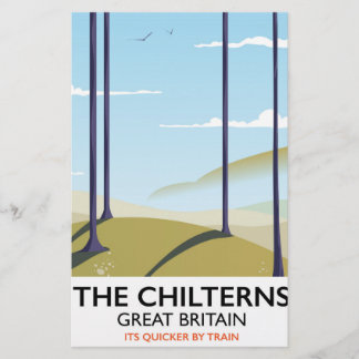 Papelería El cartel de viaje de The Chilterns Gran Bretaña