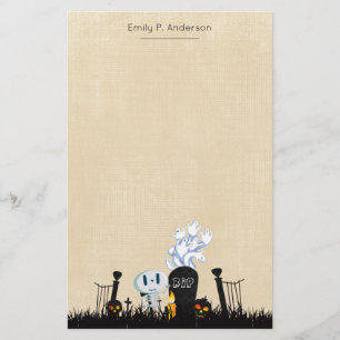 Papelería El cementerio de Halloween Spooky Cute Skeleton y