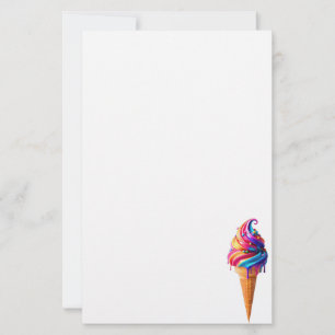 Papelería El clásico cono de helado vibrante de SlipperyJoe'