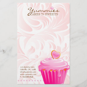 Papelería El corazón del rosa del chef de repostería de la