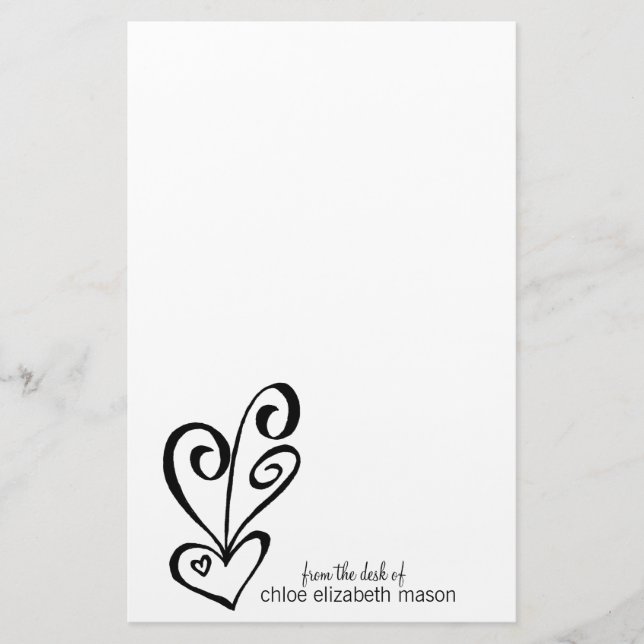 Papelería El corazón femenino Doodles los efectos de (Anverso)