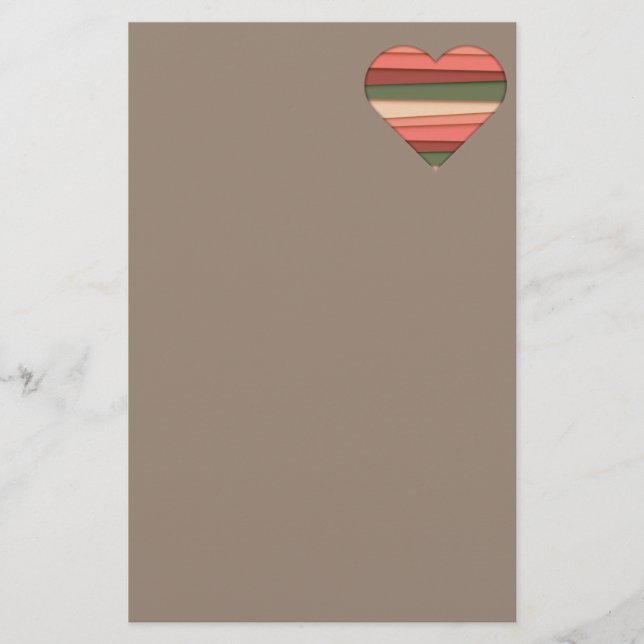 Papelería El día de San Valentín de Heart Love Striped (Anverso)